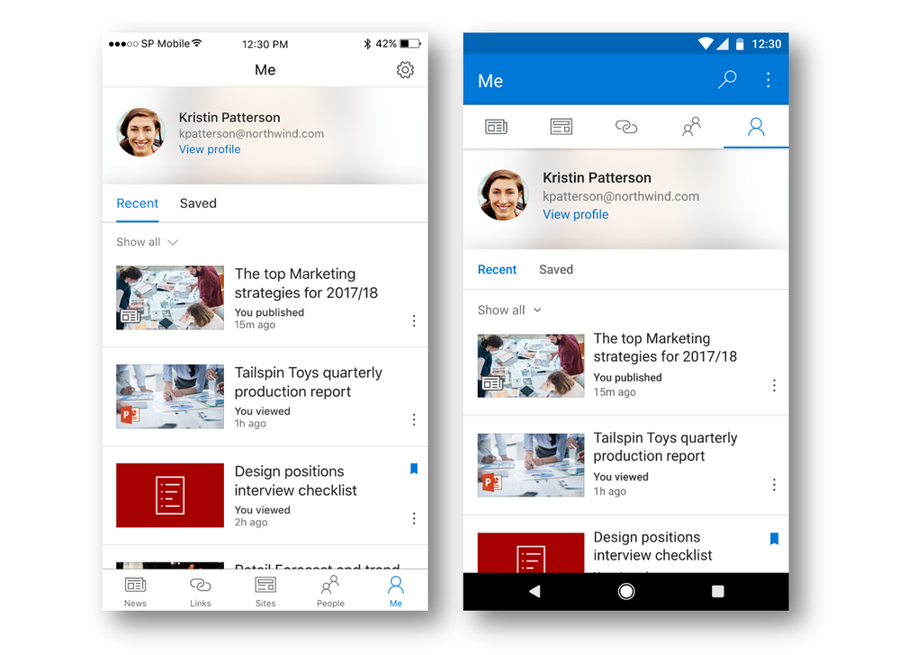 Sharepoint 2019 mobile app