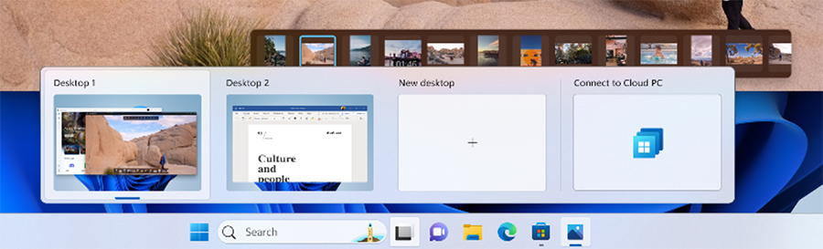 Windows 11 update Switch between desktop and cloud pc